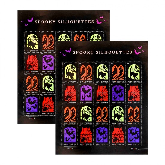 2019 US Spooky Silhouettes Forever Stamps
