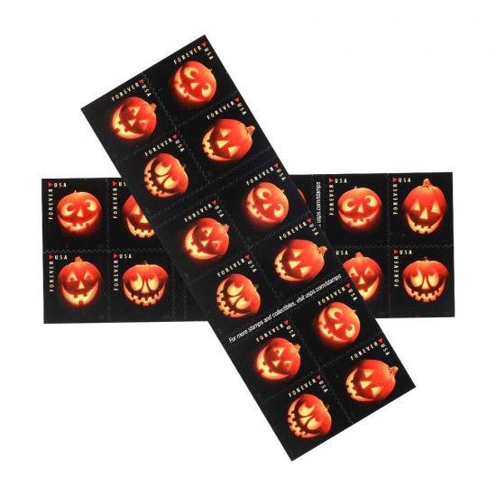 2016 First-Class Forever Stamp - Jack-O'-Lanterns: Round Eyes and Four Teeth